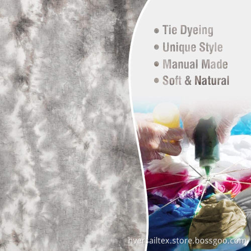 Classic Manual Tie Dye Linen Semi Grey Curtains